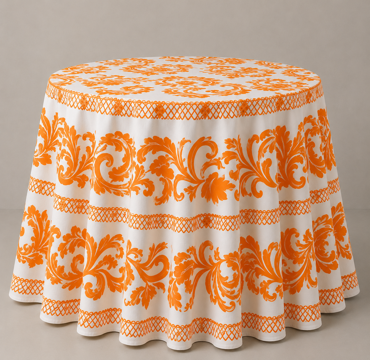 mantel-redondo-de-60-pollera-naranja