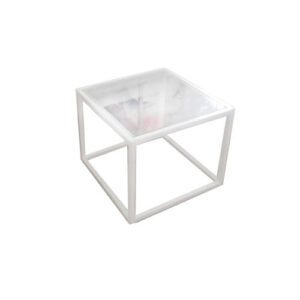 MESA DE CENTRO - CUADRADA BLANCA / VIDRIO