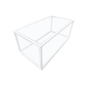 MESA DE CENTRO - RECTANGULAR BLANCA / VIDRIO