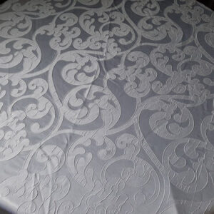 MANTEL REDONDO DE 48" - BLANCO (BROCADO)