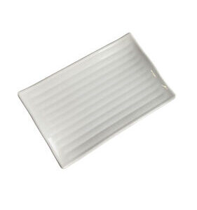 PLATO RECTANGULAR PARA POSTRE - BLANCO DE 12"