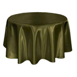 MANTEL REDONDO DE 60" - SATINADO (TAFETAN) - VERDE OLIVA