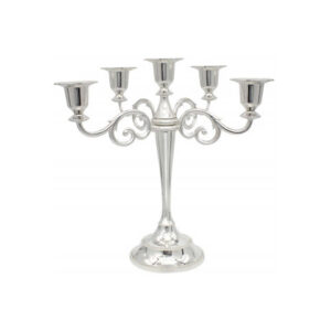 CANDELABRO - ACERO - PLATEADO (5 VELAS)