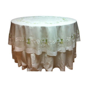 SOBREMANTEL - BROCADO - BEIGE (FLORES VERDES)